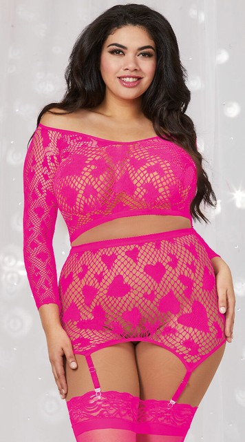 hot pink fishnet top