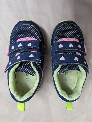 Carters Size Baby Blue Shoes Soft Rubber Soles Color Lights When Walking  - Main Image