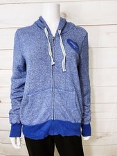 Victoria's Secret Love Pink 86 Womens Hoodie Sz L Blue Full Zip Pockets
