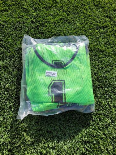12 NUMBERED Youth Mesh Scrimmage VESTS Training Soccer Softball Football GREEN