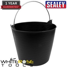 Sealey Flexi Tub Heavy-Duty 26L with Metal Handle Black Storage Workshop