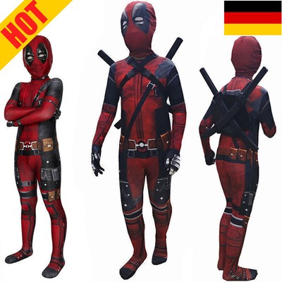 Deadpool 3 Wade Winston Wilson Cosplay Kostüm Kinder Maske Waffenset Halloween 