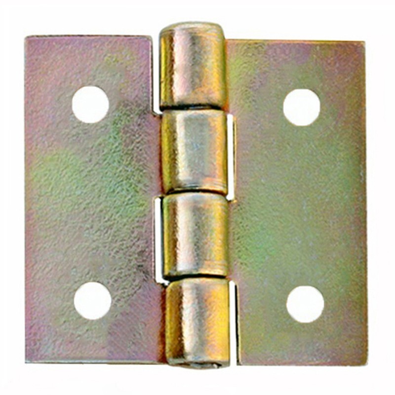 100x Rolled Hinges 25 x 26 mm Angular Furniture Hinges Yellow Galvanized
