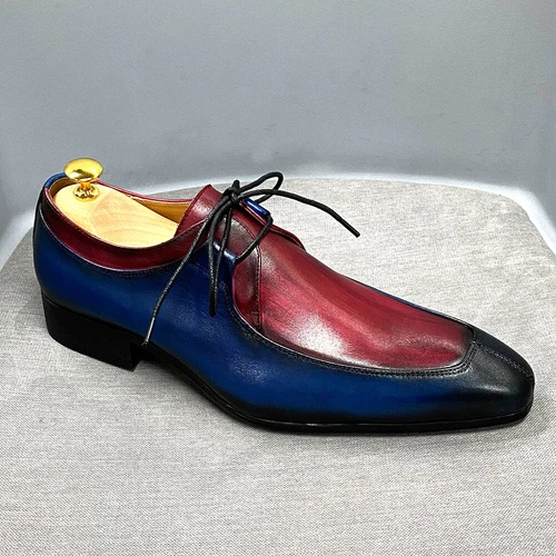 Herren Anzugschuhe Echtleder Herren Business Schuhe Büro Schnürschuhe Oxford - Bild 10 von 19
