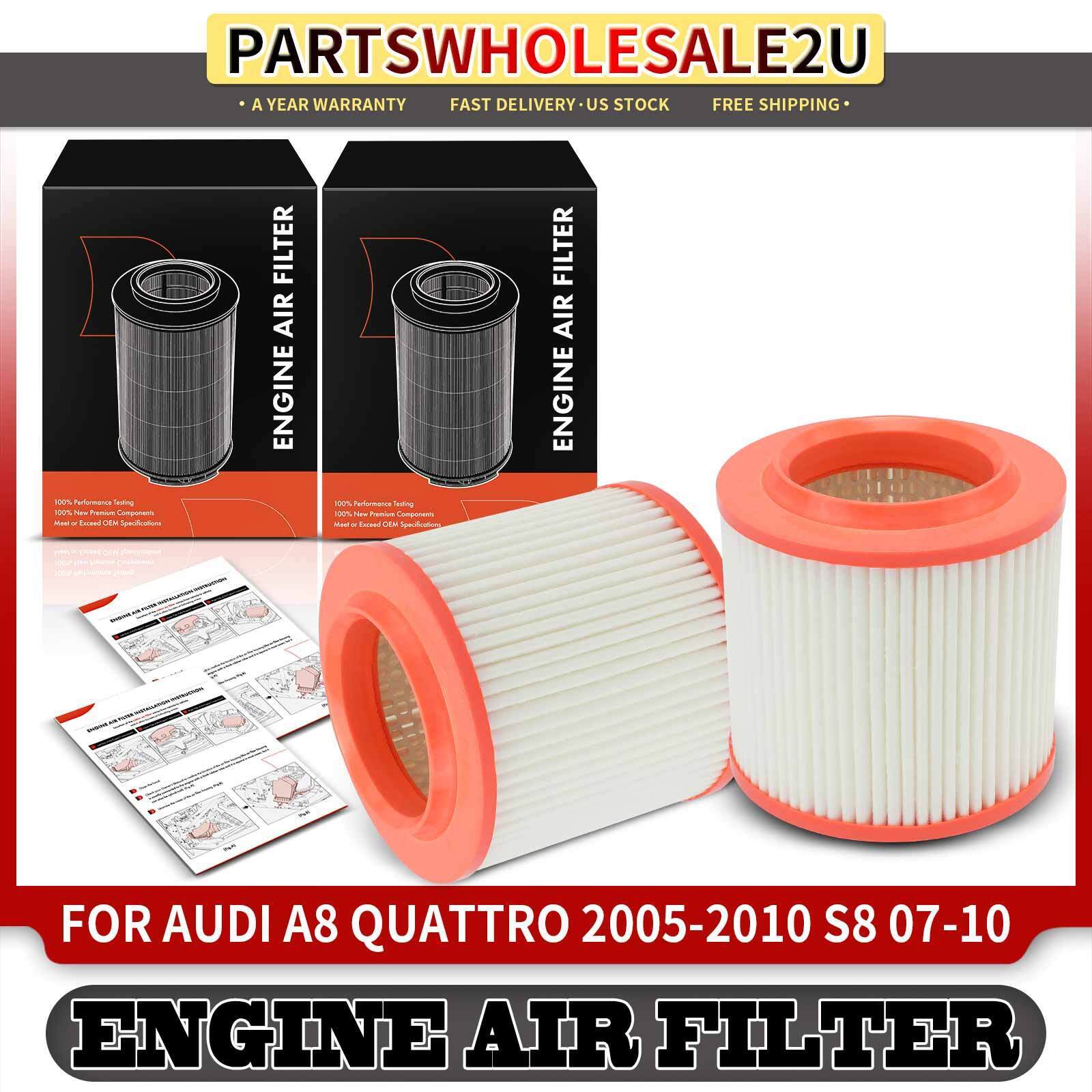 2x New Engine Air Filter for Audi A8 Quattro 2005-2010 S8 2007-2010 5.2L 6.0L