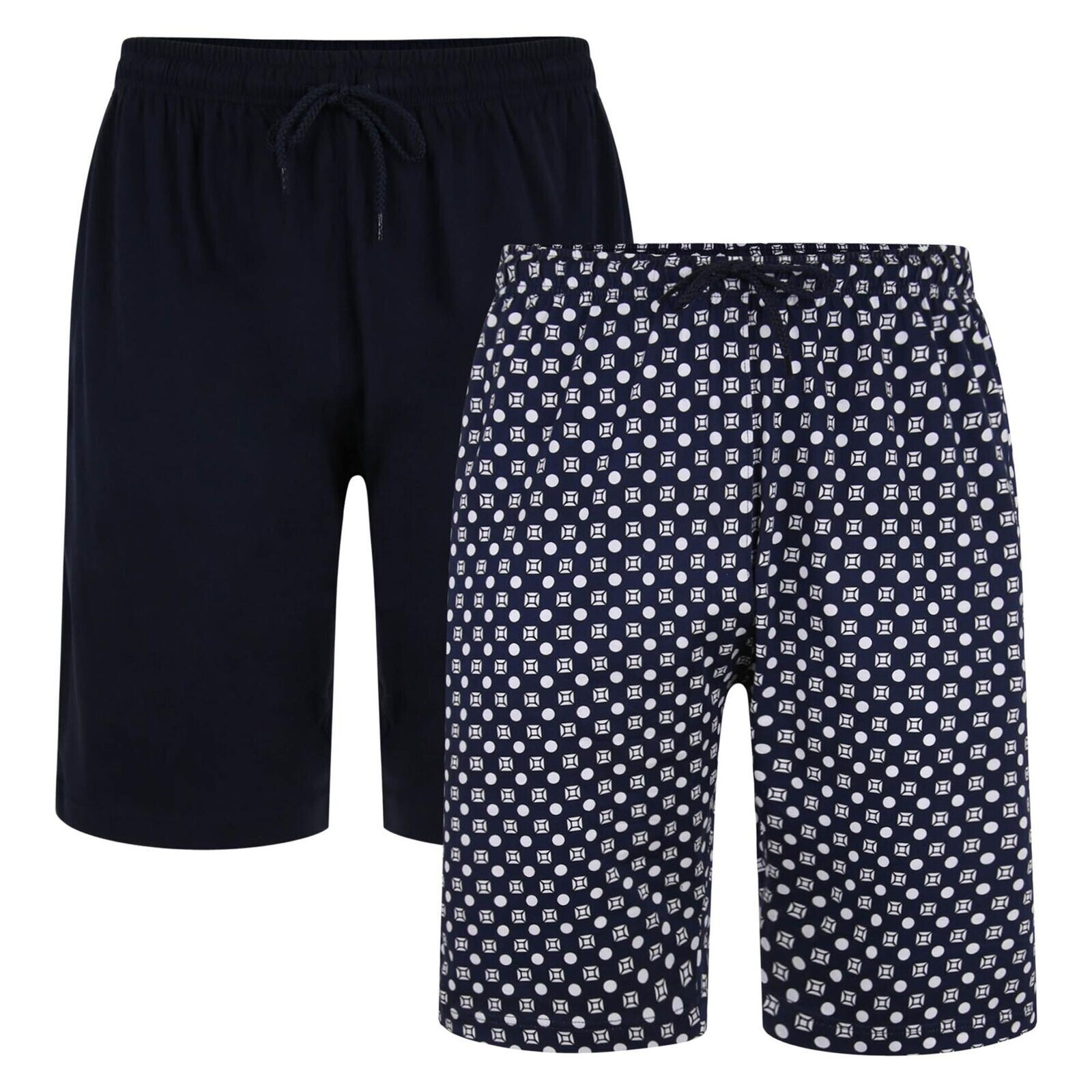 Kam Hombre Talla Grande Pack Doble Liso Y Estampado Salón Ropa Shorts, XXL A 8XL
