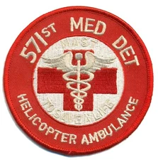 4" ARMY 571ST MEDEVAC MED DET HELICOPTER AMBULANCE EMBROIDERED DUSTOFF PATCH