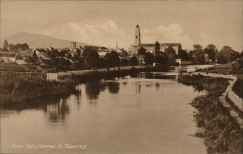 Tipperary Clonmel comté d'Irlande rivière Suir ~ carte postale sépia sku005 - Photo 1/2