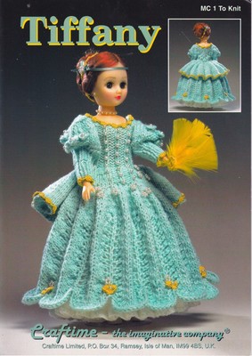 Crafttime Tiffany 15'' Puppe elegantes Kleid Outfit Oberteil MC 1 Strickmuster