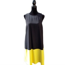 NWT Alice + Olivia Black and Lemon Dorma Dress Medium