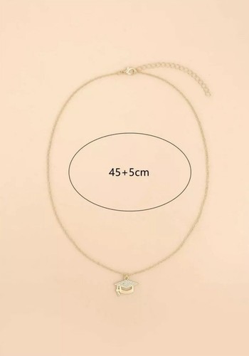 Graduation Gifts for Her/Girls/Women, Tiny Rhinestone Graduation Hat Necklace - Picture 3 of 4