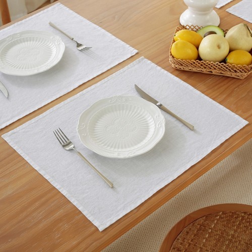 100% Pure Linen Natural Placemats 14 x 18 Inch Eco-Friendly Table Mats Set of 4 - Picture 35 of 37