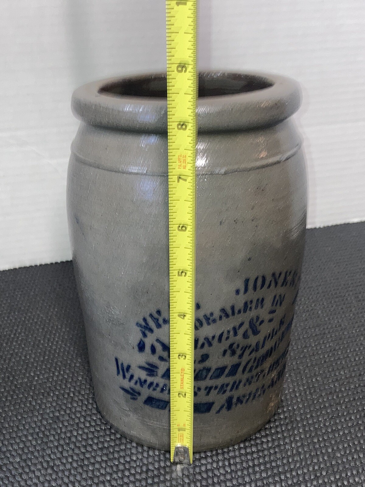 Rare 8in Antique Neal Jones Ashland KY Stoneware Crock 1800s KENTUCKY