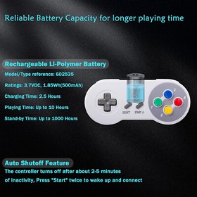 2.4G  Wireless SNES Controller Remote Control For Super NES Nintendo SNES 16 Bit