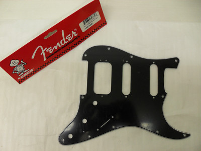 GENUINE FENDER FAT STRAT BLACK HSS 3-PLY PICKGUARD 11-HOLE STRATOCASTER