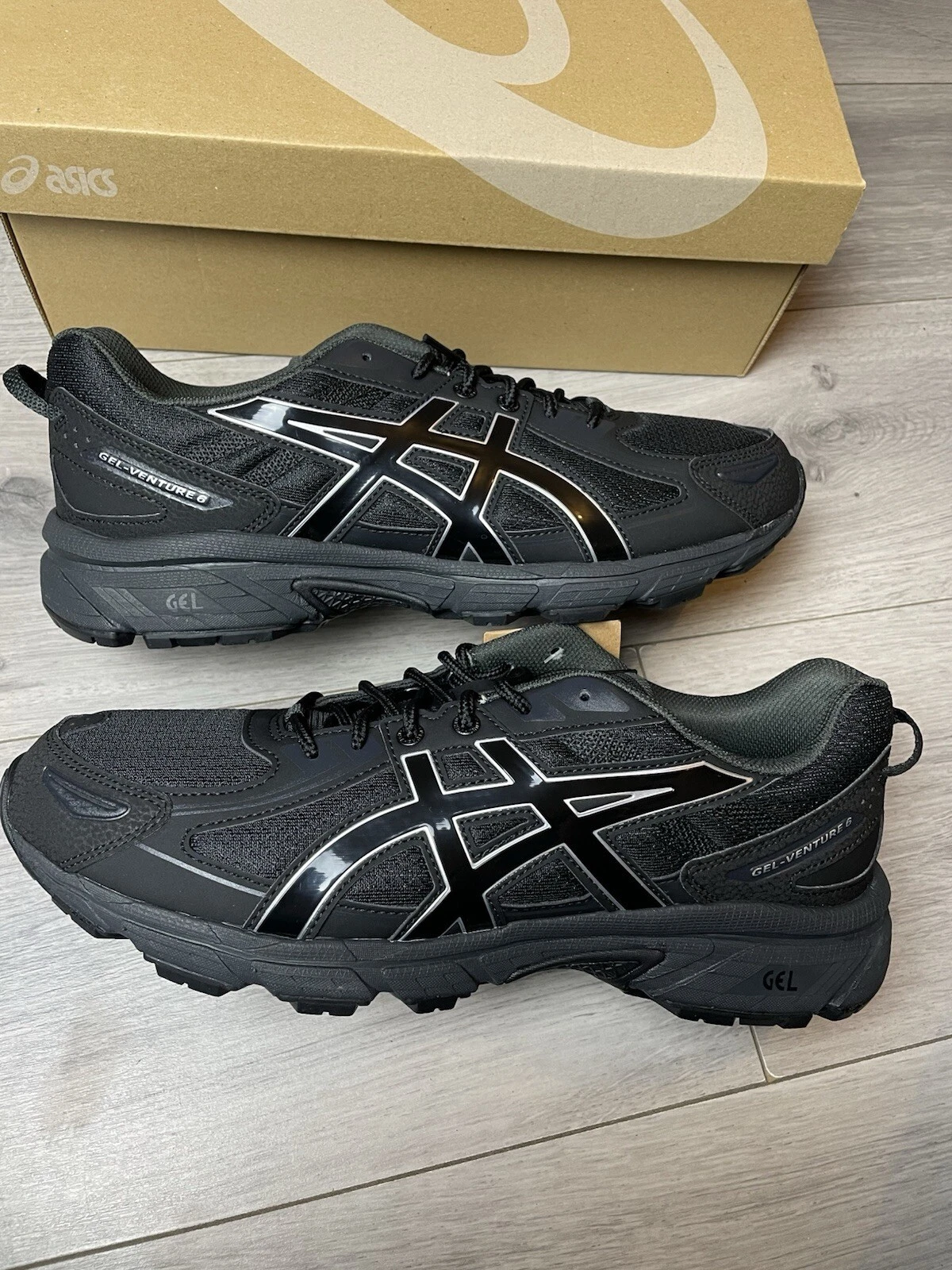 ASICS Gel Venture 6 Midnight Black Taglia UK9 Nuovo ✅ l203A297 002