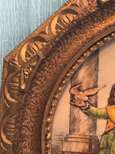 Vtg Artini Engraving Hand Painted Twin Etched 4D Children Painting 14" by 14" - Picture 3 of 11