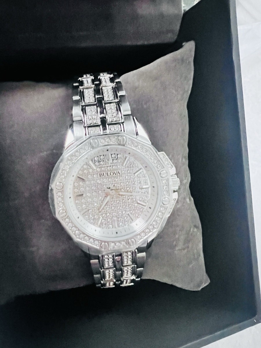 【日本未発売】BULOVA 腕時計 Octava Crystal Watch 34mm 96L305 Bulova Women Octava Quartz Silver Stainless Steel Crystal