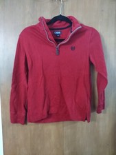 Ralph Lauren Chaps Sweater Boys Red 1/4 Zip Cotton Preppy Casual Youth- Size 8
