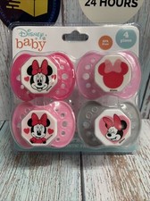 Cudlie Disney Baby Girl Minnie Mouse 4 pack Orthodontic Pacifiers.Pink.