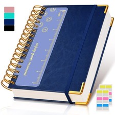 Spiral Notebook Journal 5.75  x 8.38  , 300 Pages Hardcover Leather L