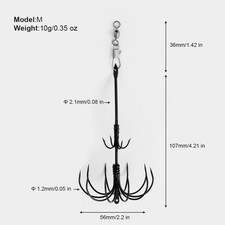 2Pcs Double-Deck Squid Hook Sea Fishing Jig Octopus Hooks Squid Umbrella Hook
