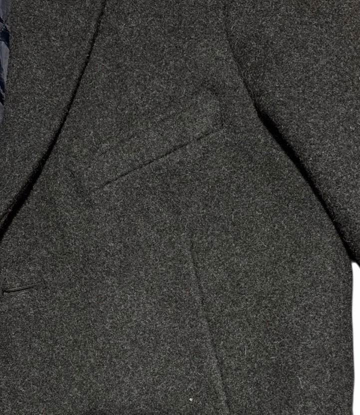 Abrigo para hombre J.Crew talla 38 gris oscuro mezcla de lana forro acolchado de un solo pecho Foto 3 de 4