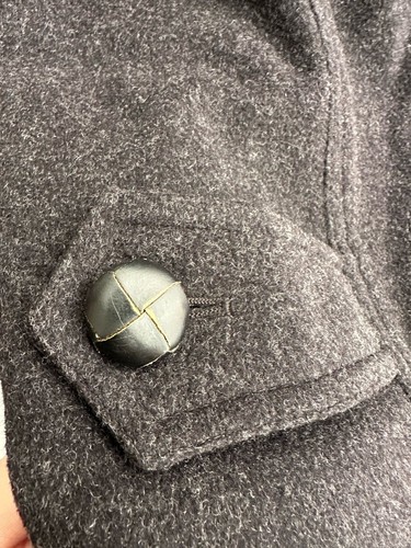 Charles Valentino Cappotto In Misto Cashmere Usato Uomo Man Tg52 Nero LLV1689 - Foto 5 di 7