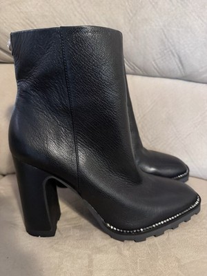 KARL LAGERFIELD BLACK  Rhinestones HI HEEL BOOTS, 9.5 M