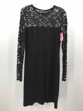 Karen Kane Black Size Large Lace Bodycon Knee Length Long Sleeve Dress