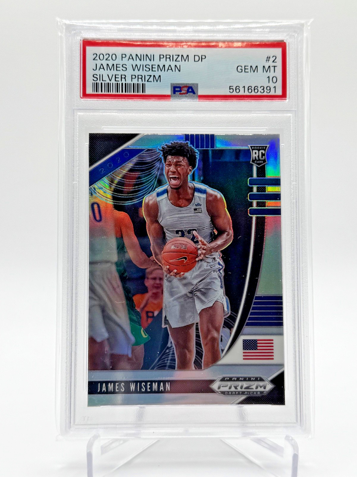 2020-21 Panini Prizm DP James Wiseman #2 Silver Prizm (RC) ROOKIE PSA 10