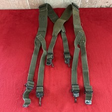 Original WWII U.S. Army OD Combat Suspenders - Dated 1944