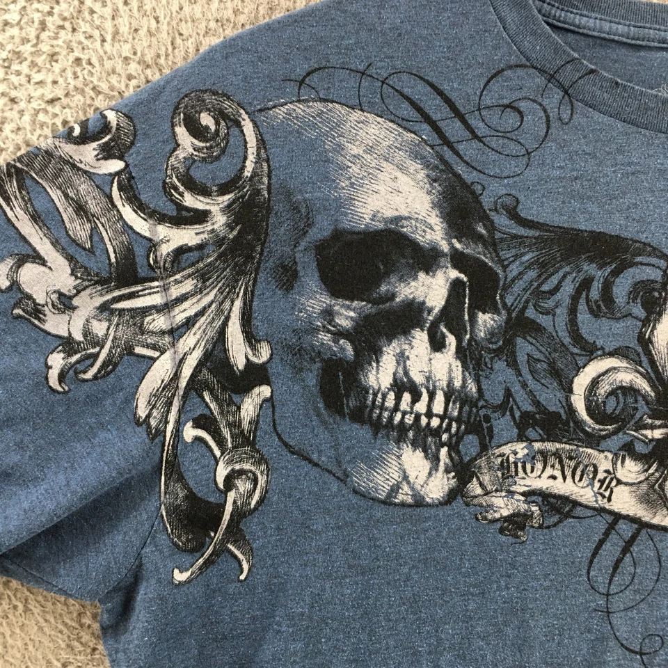 Helix Tee Tshirt Mens 2XL Blue Cotton Blend Short Sleeve Graphic Print Crew Neck - Image 4 of 4