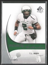 2010 SP Authentic #199 T.J. Ward #/999 Oregon Ducks (C1)