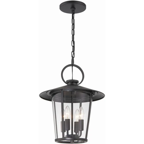 Crystorama AND-9204-CL-MK Andover Outdoor Pendant or Chandeller Matte Black - Picture 2 of 7