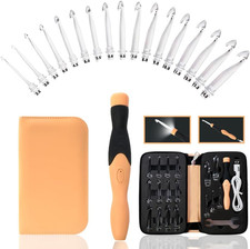 17 Sizes Light up Crochet Hooks 2.5Mm 14.0Mm,Rechargeable Light up Crochet Hooks