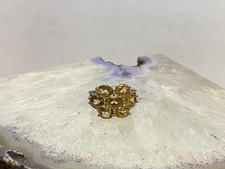 Sterling Silver Citrine And Cz Ring