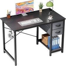 40/47 inch Home Office Computer Desk with Drawers Small Writing Work Study Desks