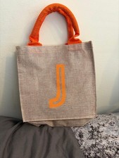 Letter J Canvas Jute Small Shopping Bag Brand New