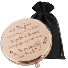 Compact Mirror Gift for Daughter Bride from Mom  Dad 16th 18th Birthday