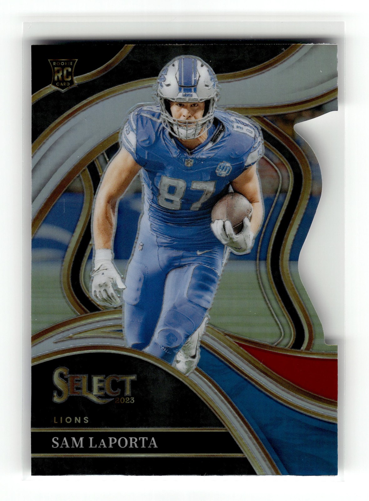 Sam LaPorta 2023 Panini Select #221 Rookie Lions Black Red Prizms Die Cuts RC