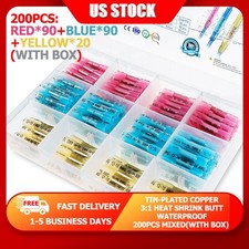 3:1 Heat Shrink Butt Connectors-200PCS Boxed Assorted FreeShip Waterproof 3color