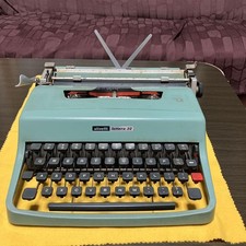 [Used] Olivetti Lettera 32 Typewriter Blue Spain Tested Works Except One Key thumbnail