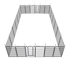 Dog Playpen 32" 24 Panel Heavy Duty Pet Playpen Dog Exercise Pen Cat Fence Black