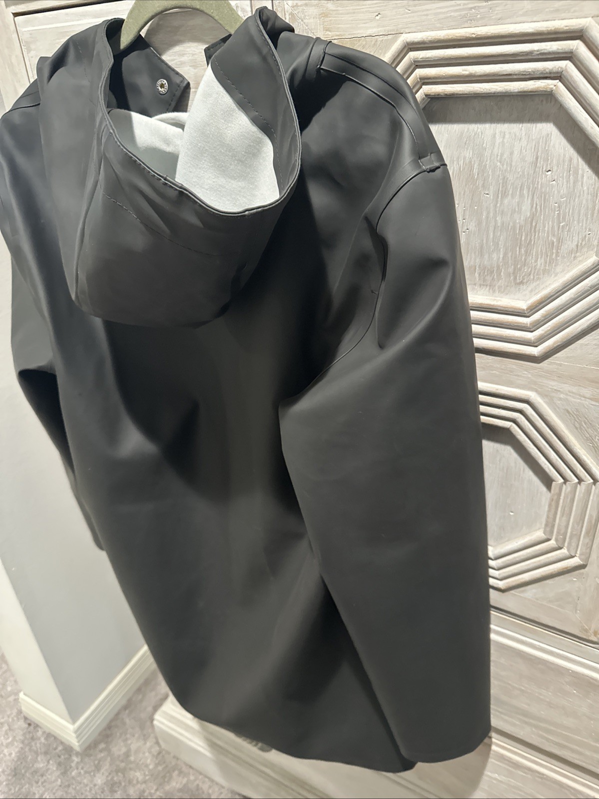 Stutterheim Raincoat Medium Black Snap Trench Coa… - image 5