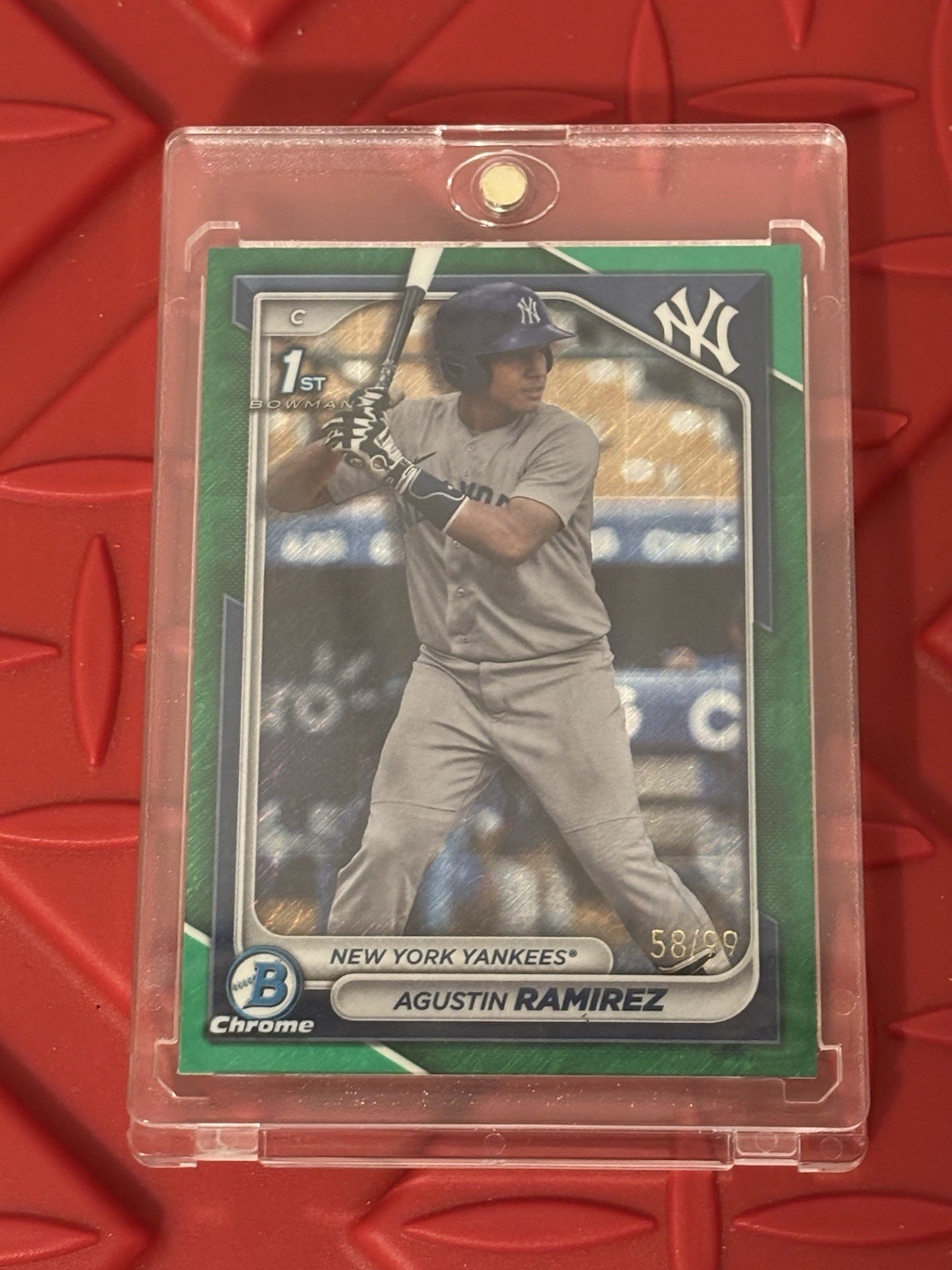 Agustin Ramirez 2024 Bowman Chrome Prospects #BCP-85 Green Shimmer Refractor /99