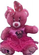 Build A Bear Disney Minnie Mouse Plush Stuffed Animal Toy Pink Dress