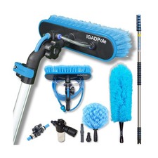 IGADPole 24 FT Washing Kit: Water-fed Brush with Soap Dispenser, Cobweb Duste...