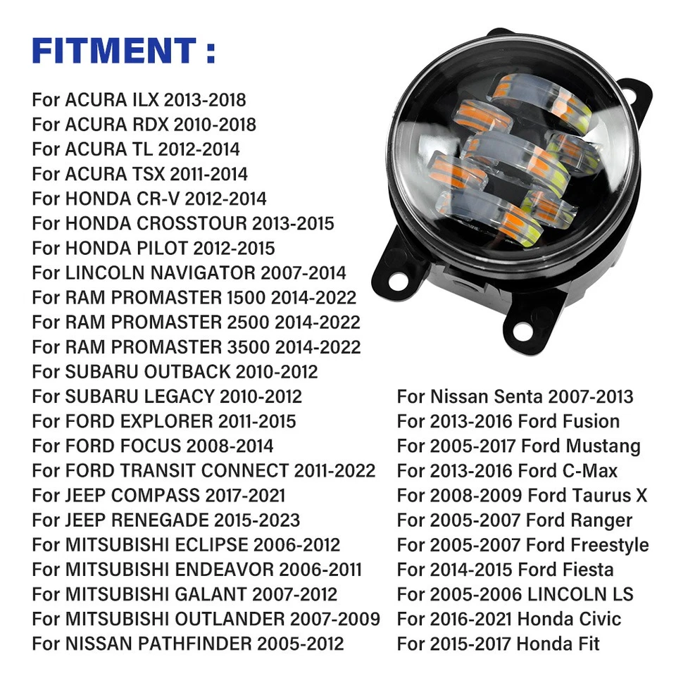 Par de bombillas antiniebla LED transparentes para parachoques delantero Len para FORD TRANSIT CONNECT 11-2022 Foto 3 de 4