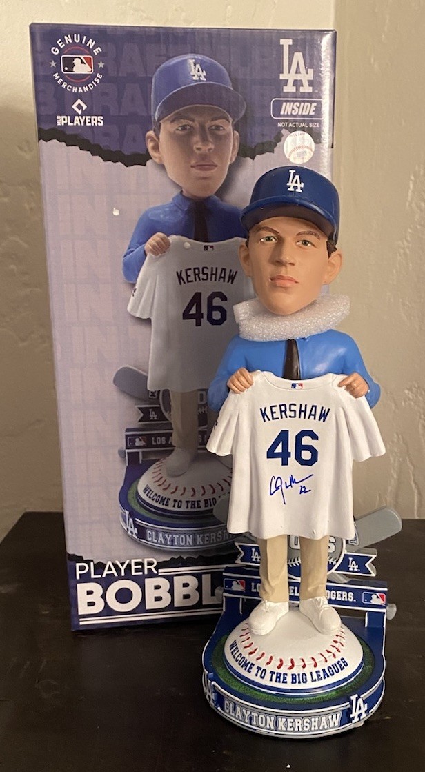 Clayton Kershaw Autographed Signed Dodgers Auto FOCO 2006 Draft Bobblehead Beckett 
